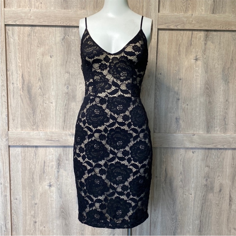 Guess Bodycon Black Lace Dress